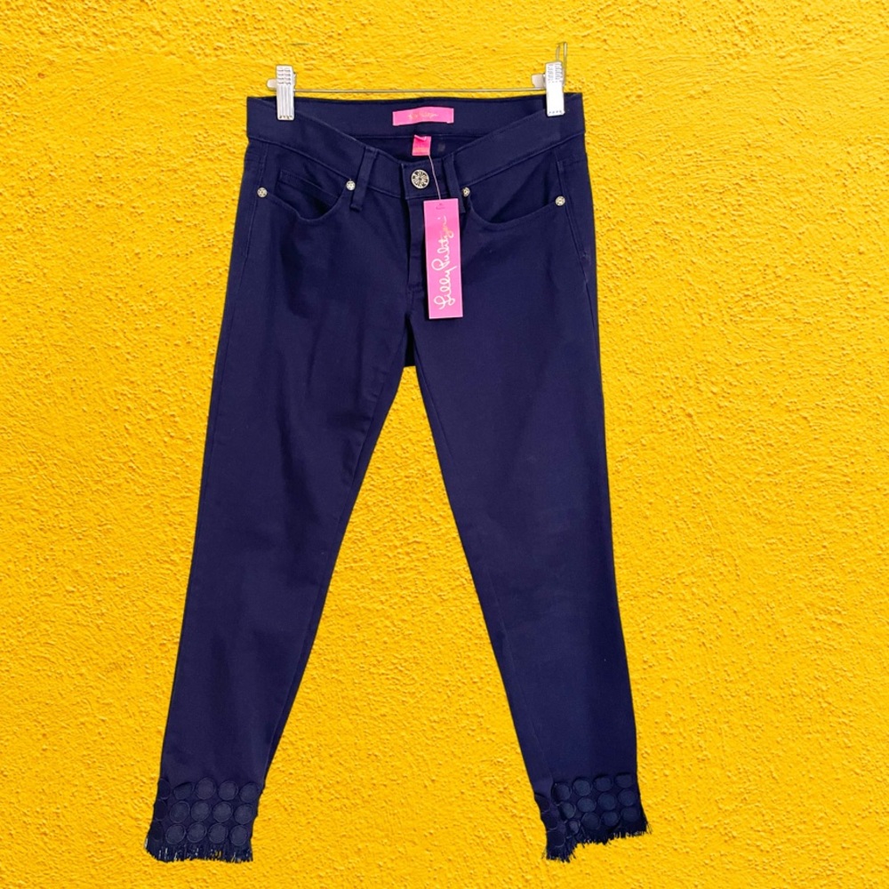 Lilly Pulitzer navy crop pants size 0